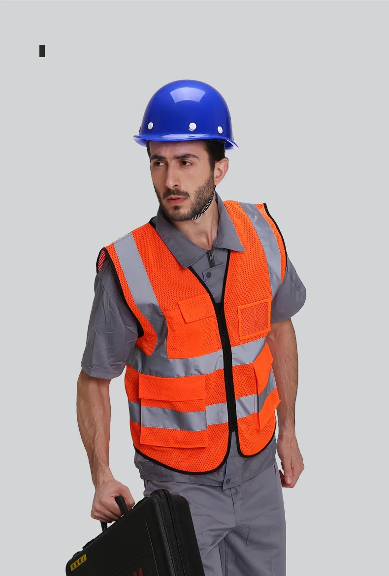 Chaleco de seguridad de malla para hombres, chaleco reflectante para motocicleta