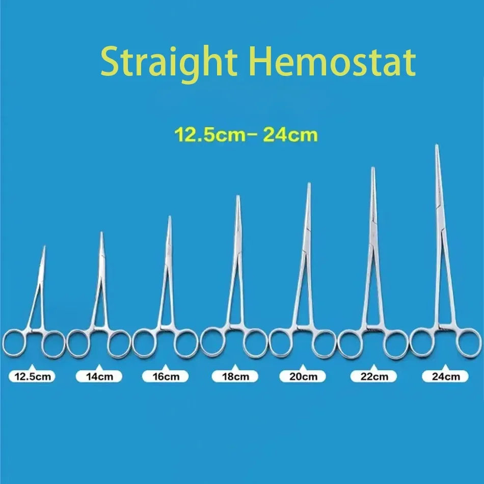 Pinzas hemostáticas de acero inoxidable, pinzas quirúrgicas vasculares, codo r