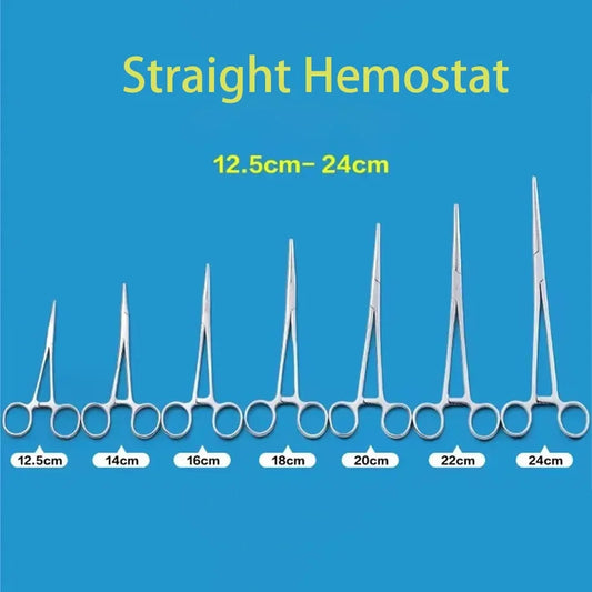 Pinzas hemostáticas de acero inoxidable, pinzas quirúrgicas vasculares, codo r