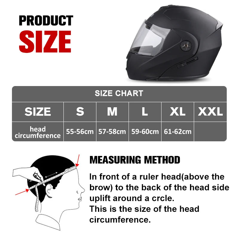 Uchoose Unisex Motorcycle Helmet Double Lens Secci? 