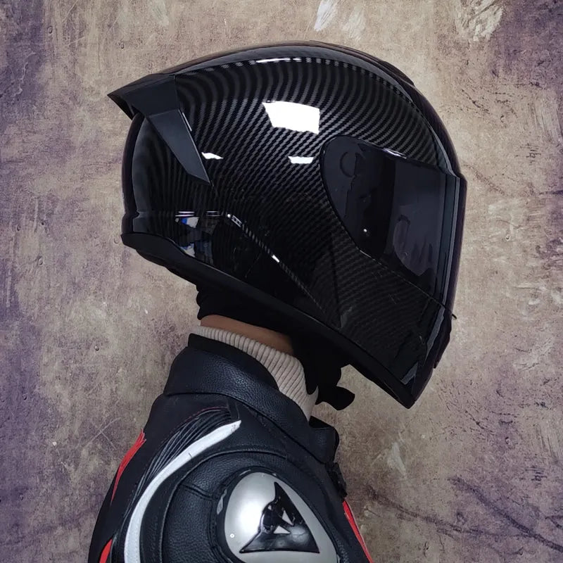 Cascos de moto Para hombre y mujer, Cascos de locomotora de doble lente, Cascos