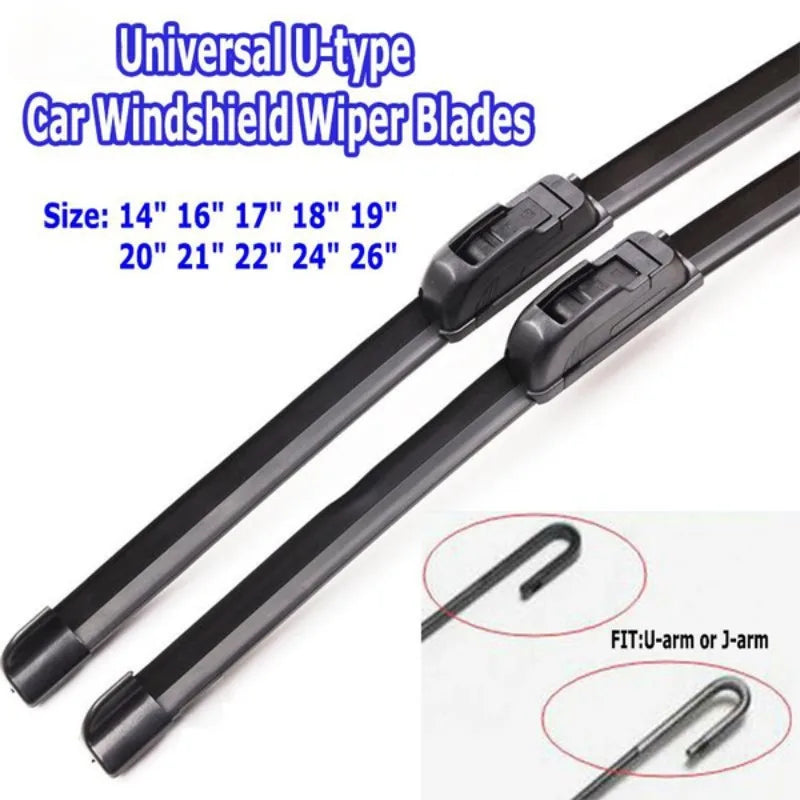 Universal Car Windshield Wiper Blades Frameless Soft Rubber U Type Blades 