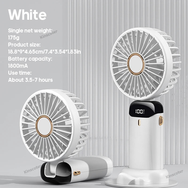 Mini USB Handheld Fan Portable Folding Neck Hanging Fan 