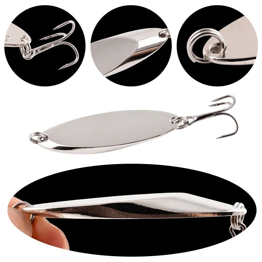 Señuelos de pesca hundidos de Metal, 12 Uds., 1,5g-60g, cuchara, señuelo de Jigging, cebo duro Artificial, trucha, lubina, señuelo de mar, aparejos de pesca de agua salada