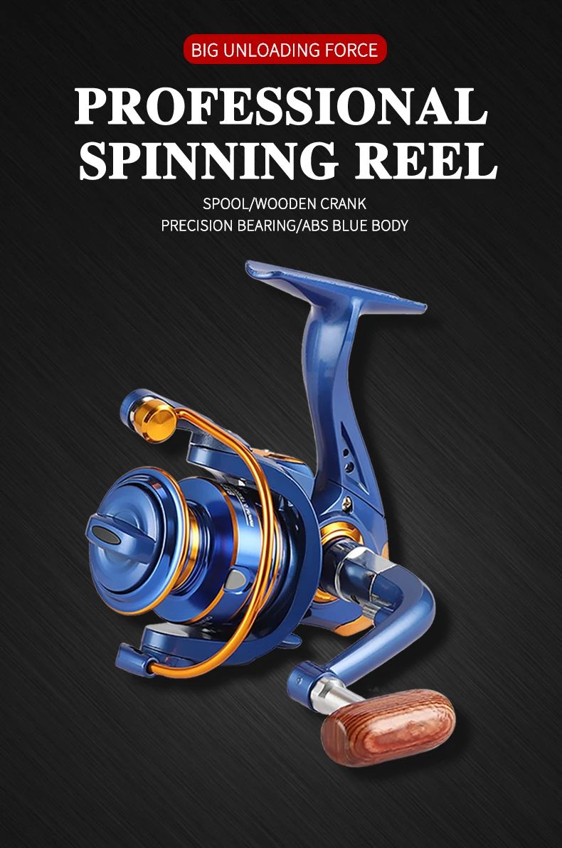BILLINGS BF1000-7000, relación de engranaje 5,2: 1, arrastre máximo de 22 libras, carrete poco profundo, carrete de pesca giratorio, para agua dulce y salada