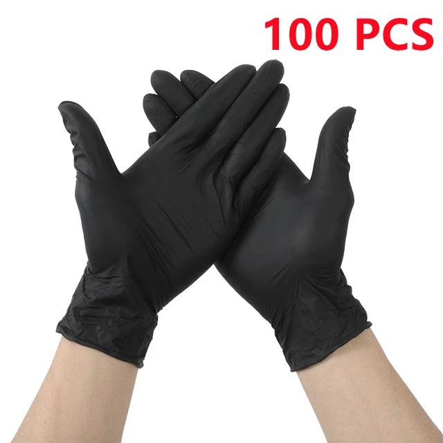 Guantes desechables de nitrilo, paquete de guantes de nitrilo sin látex en polv