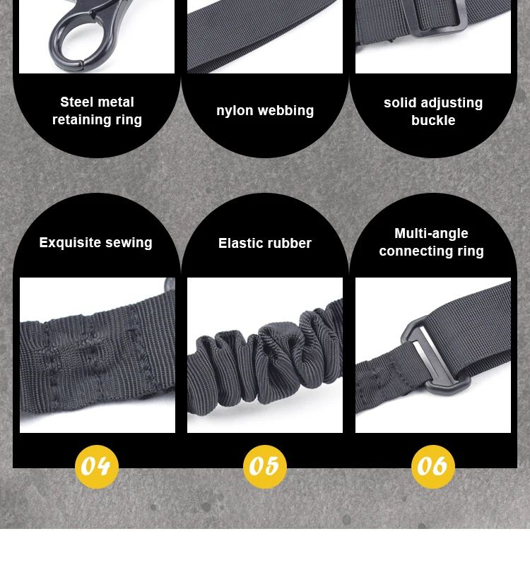 Correa de hombro para pistola de un solo punto, cinturón ajustable, accesorios de caza al aire libre, cuerda elástica para Rifle