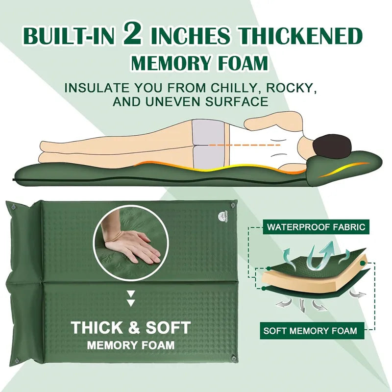 Inflatable camping mat self-inflating mattress thick spliced ti