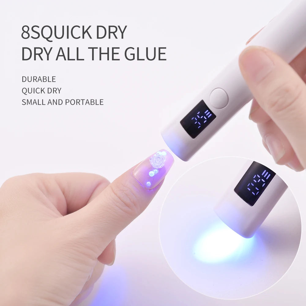 Lámpara UV para uñas, Máquina secadora portátil, recargable por USB, luz LED de secado rápido para manicura, herramientas de barniz de Gel