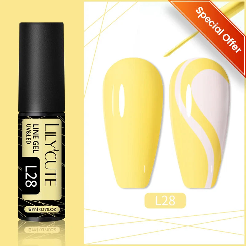 LILYCUTE-esmalte de uñas de Gel UV brillante, pintura de uñas semipermanente francesa, brillante, dorado champán, 5ML