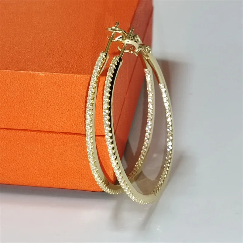 Senlissi Diamond Hoop Earrings for Women 925 Silver Earrings with din 