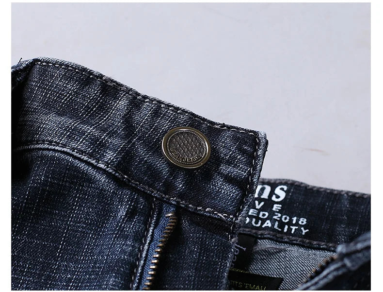 Wthinlee-pantalones vaqueros de negocios para hombre, Jeans informales, elásticos, clásicos, azules y negros, ropa de marca