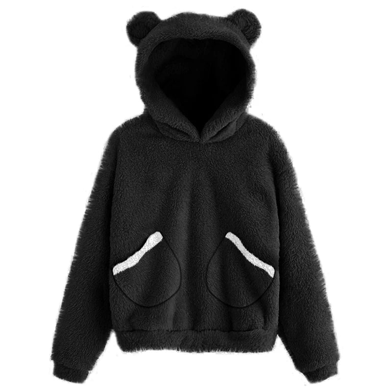 Women's Long Sleeve Rabbit Ears Hoodie Sweatshirt 