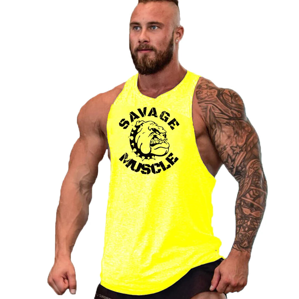 Men's Cotton Sleeveless Shirt Workout Tank Tops 