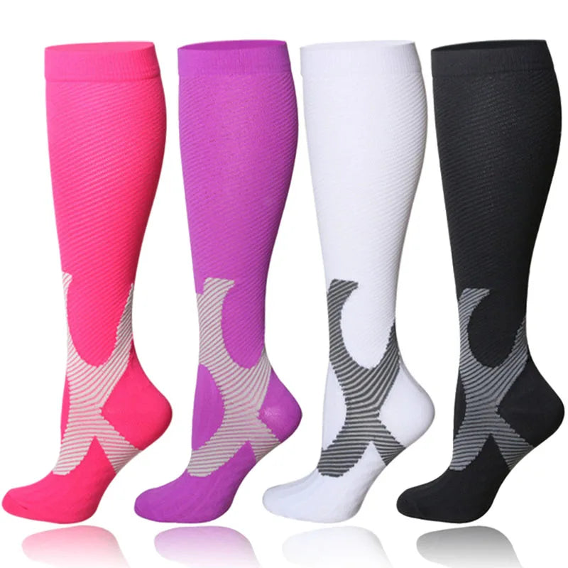 Running Compression Stockings Marathon Hiking Sports Socks 