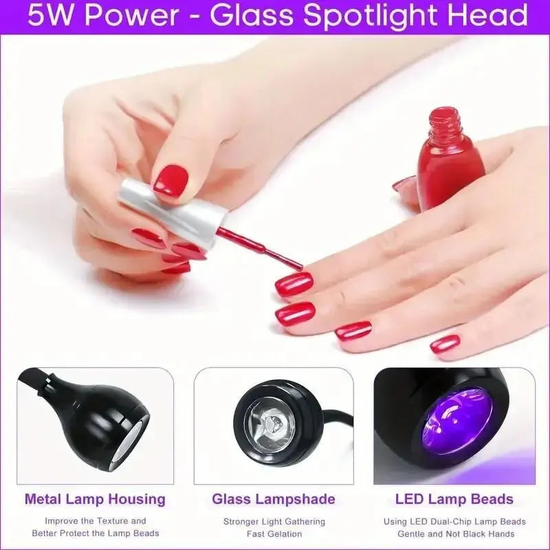 Secador de uñas portátil con Clip, lámpara LED para esmalte de Gel, herramientas profesionales de arte de uñas, salón de casa y manicura