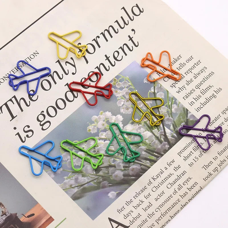 2.6 Airplane Shaped Metal Paper Clips for Office School Stationery 