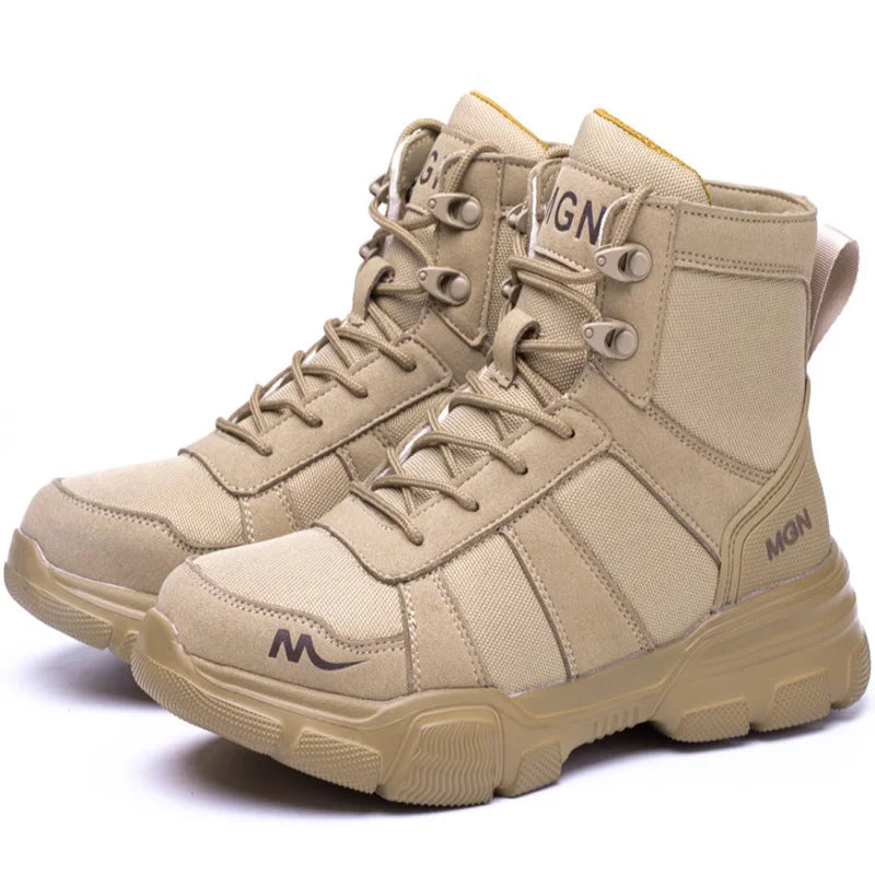 Botas de trabajo indestructibles, zapatos de seguridad con punta de acero, zapat