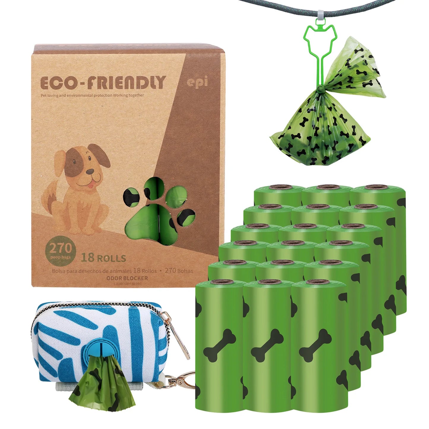 EPI Biodegradable Pet Garbage Bag Dog Poop Bags Disp 