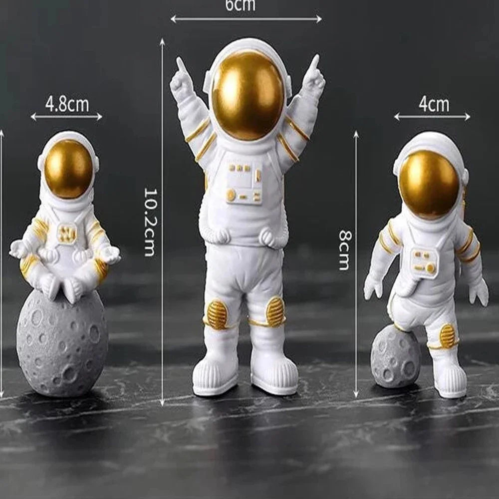 Figura de astronauta de 4 piezas para niños, escultura de astronauta, juguete educativo para escritorio, decoración del hogar, modelo de astronauta para regalo