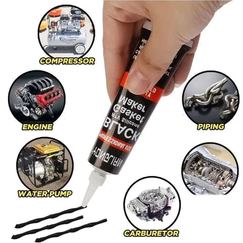 Sellador de juntas de silicona RTV, sellador negro de alta temperatura, resistente al aceite para motores, sellador automotriz con alta adherencia, C1B3