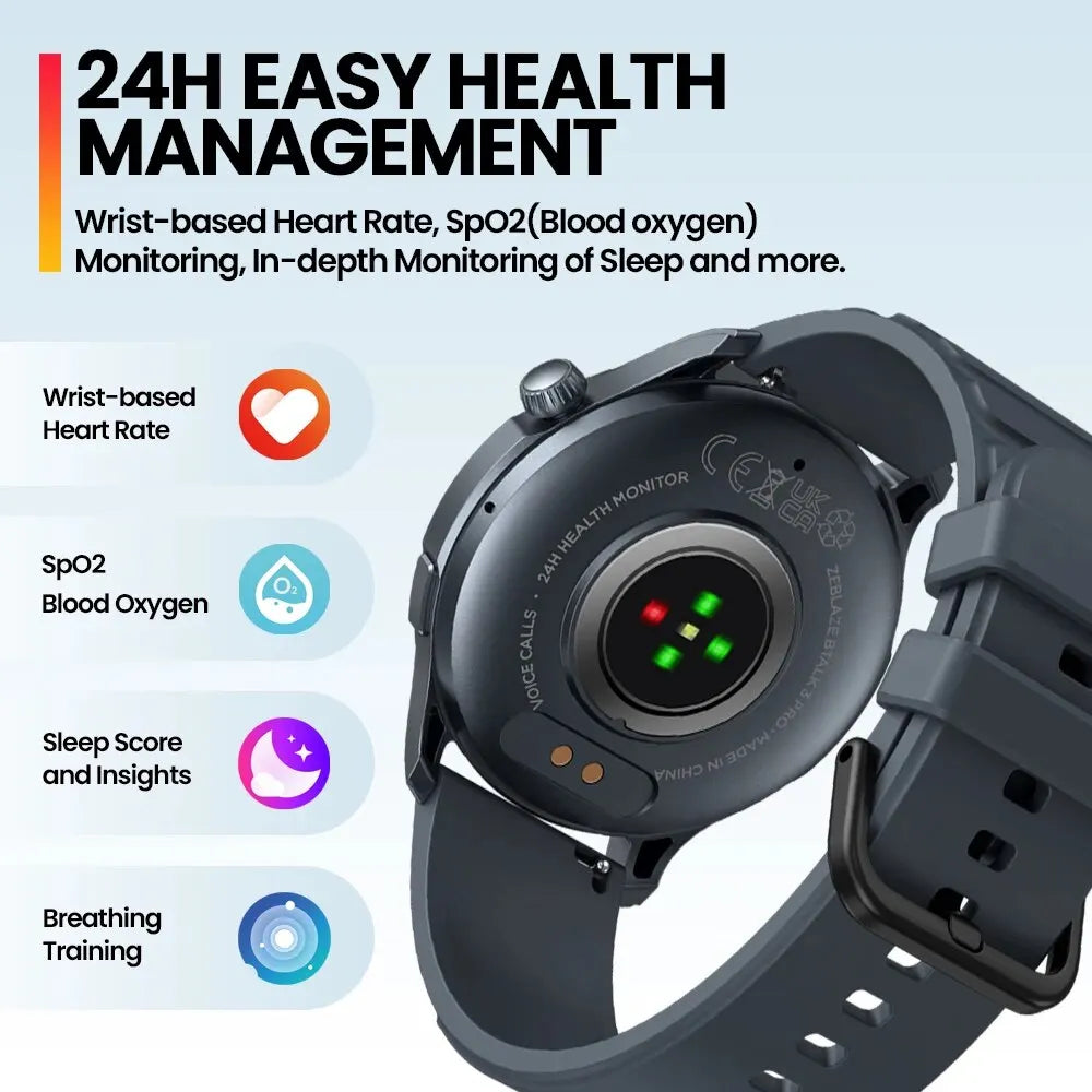 Zeblaze Btalk 3 PRO AMOLED Screen Hi-Fi Smart Watch B 