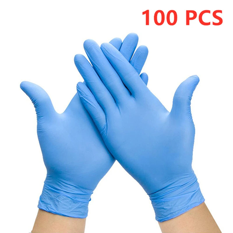 Guantes desechables de nitrilo, paquete de guantes de nitrilo sin látex en polv