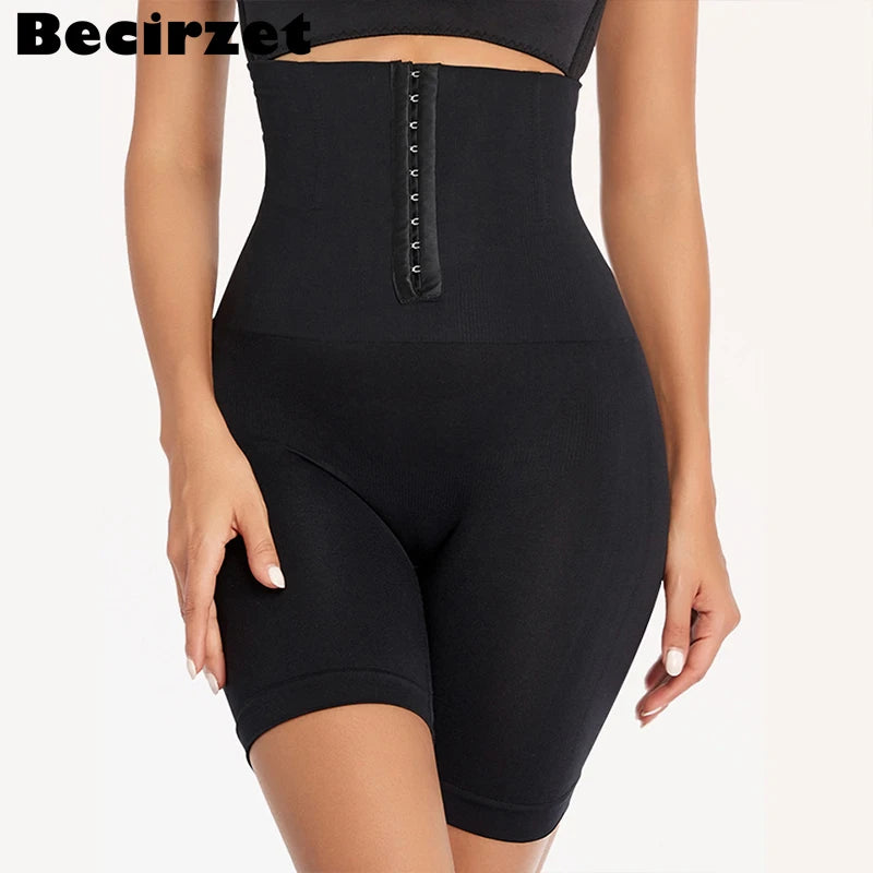 Women High Waist Flat Belt Waist Shapewear Slimming Panties Tummy Control Shapewear Shaping Straps 