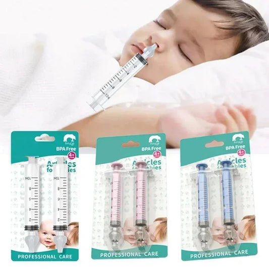 Tubo de aguja de 2 piezas para bebé, aspirador Nasal, lavadora de jeringa, equipo de limpieza de rinitis Nasal, productos de cuidado infantil