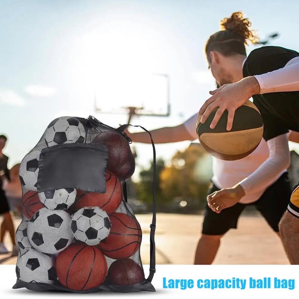 Bolsa de malla con cordón para pelota deportiva, mochila de baloncesto, fútbol, voleibol, bolsa de almacenamiento para equipo de natación