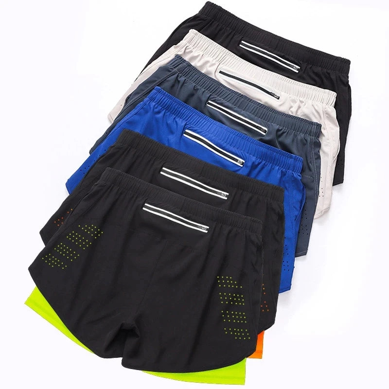 Pantalones cortos para correr para hombre, Shorts de secado rápido para Fitness