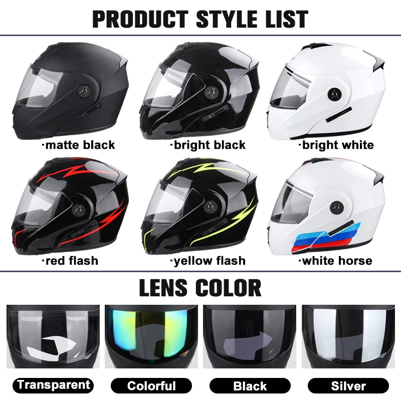 Uchoose Unisex Motorcycle Helmet Double Lens Secci? 