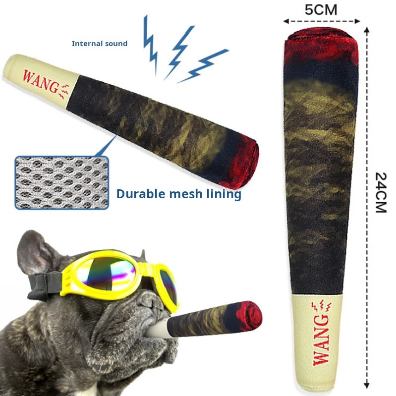 Juguete interactivo con sonido para perro, cigarro de simulación verde, juguete de felpa para mascotas para perros guapos, venta al por mayor disponible