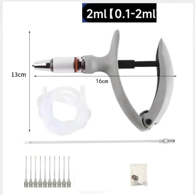 Jeringa continua veterinaria automática para animales, pollo, vaca, inyección ajustable, vacuna, cerdo, oveja, aves de corral, 2ml /5ml