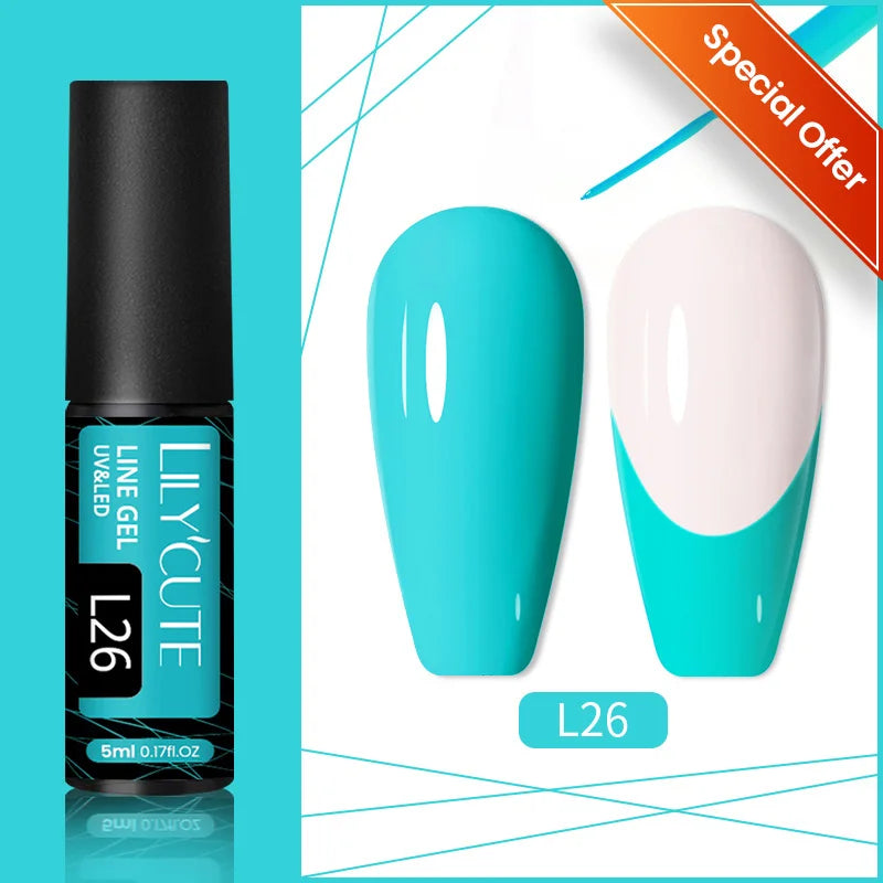 LILYCUTE-esmalte de uñas de Gel UV brillante, pintura de uñas semipermanente francesa, brillante, dorado champán, 5ML