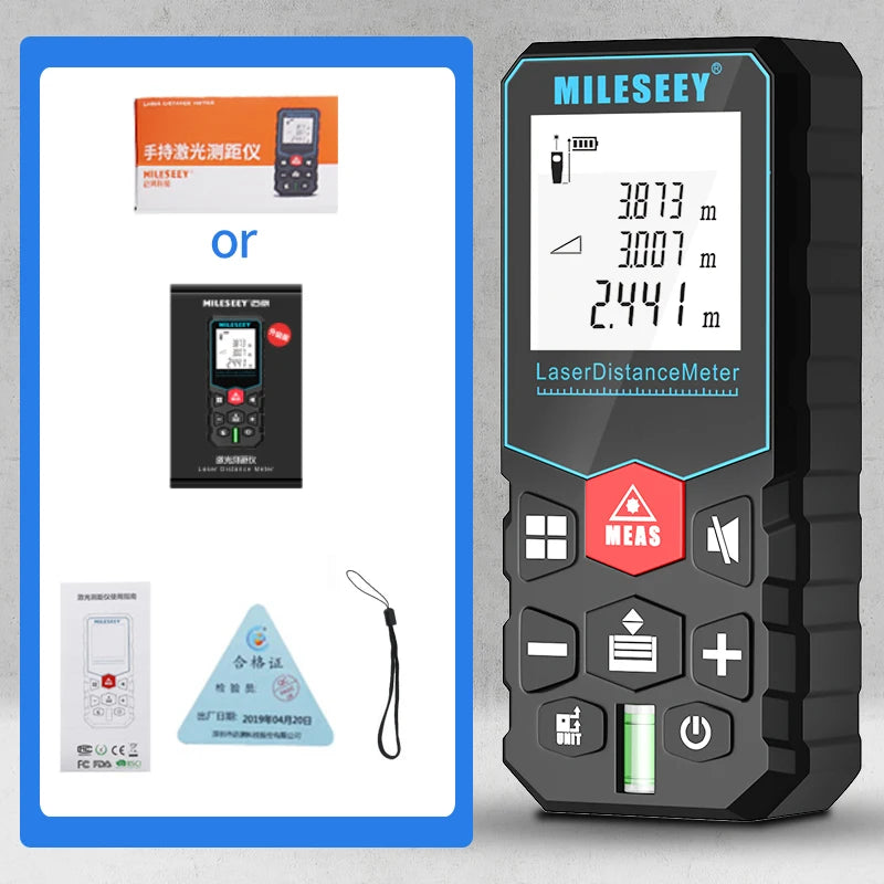 MILESEEY-medidor laser distancia ,Medidor de distancia láser X5 X6,metro digital láser, cinta métrica de alta precisión de 40M 60M 80M 100M, regla electrónica de medición múltiple, entrega en 3-10 días