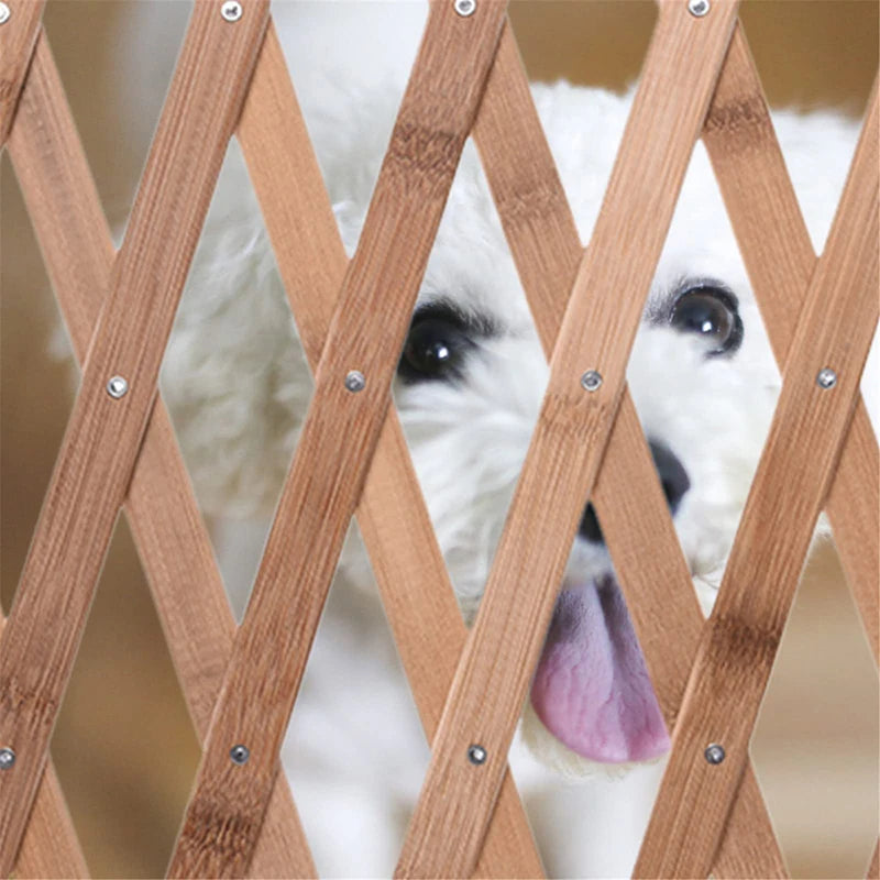 Wooden Sliding Dog Gate Extendable Retractable Safety Fence 