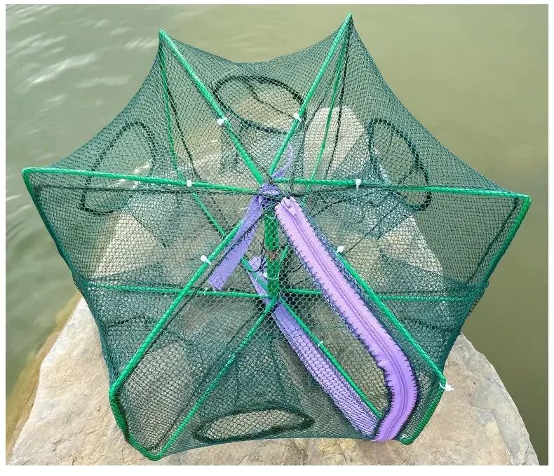 Malla para red de pesca/aparejos/jaula plegable, recogedor de cangrejos, red de pesca, cangrejo, cangrejo, camarones, fusión, alquillas, trampas de pesca