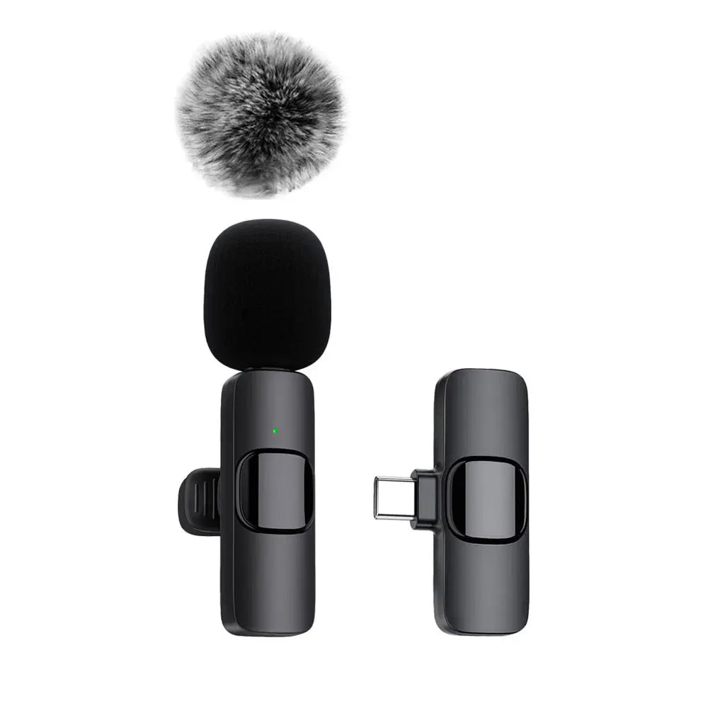 Micrófono Lavalier inalámbrico para teléfono móvil, minimicrófono de grabac