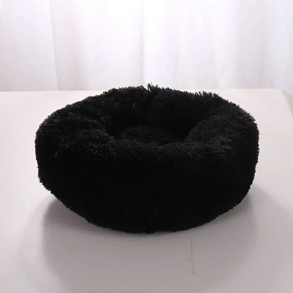 Super Soft Round Pet Bed Long Plush Dog House for Medium Dogs 