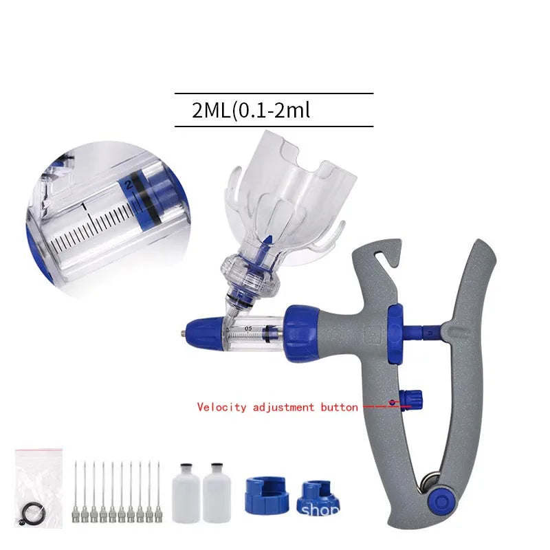 Jeringa continua veterinaria automática para animales, pollo, vaca, inyección ajustable, vacuna, cerdo, oveja, aves de corral, 2ml /5ml
