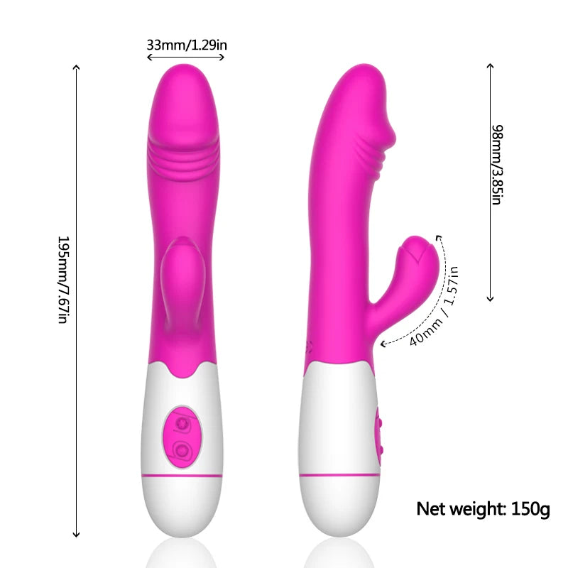 30 Speed ​​Dual Motor Rabbit Vibrator Silicone Sex Toy for Women 