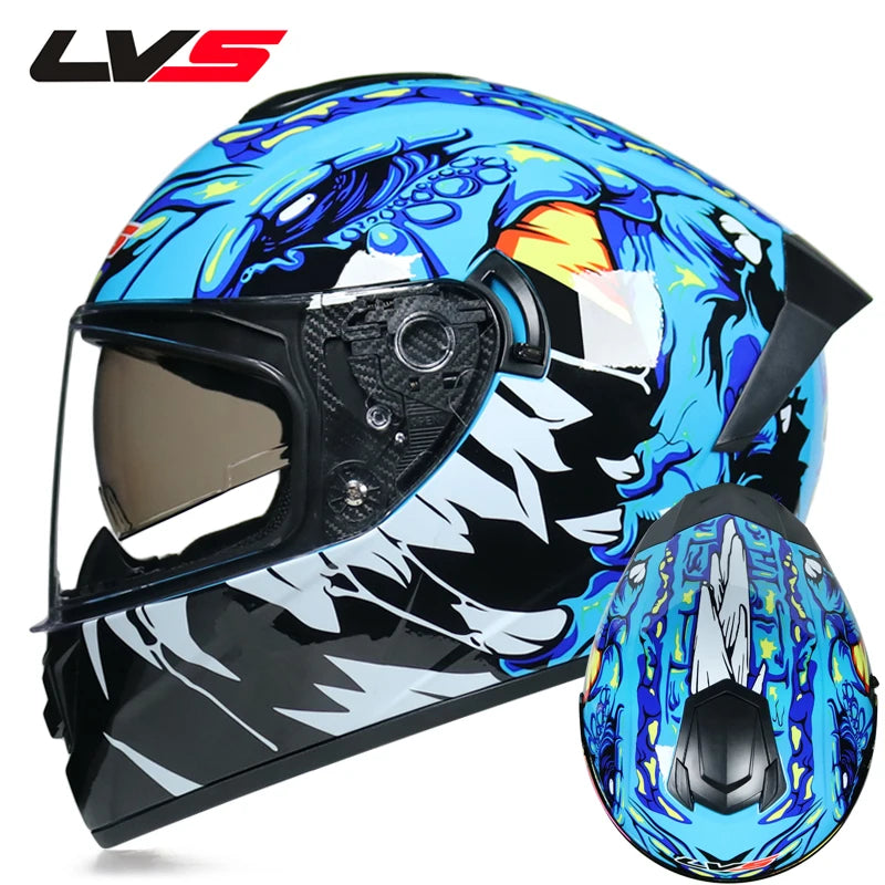 Motorcycle helmets for men and women, double lens locomotive helmets, helmets 