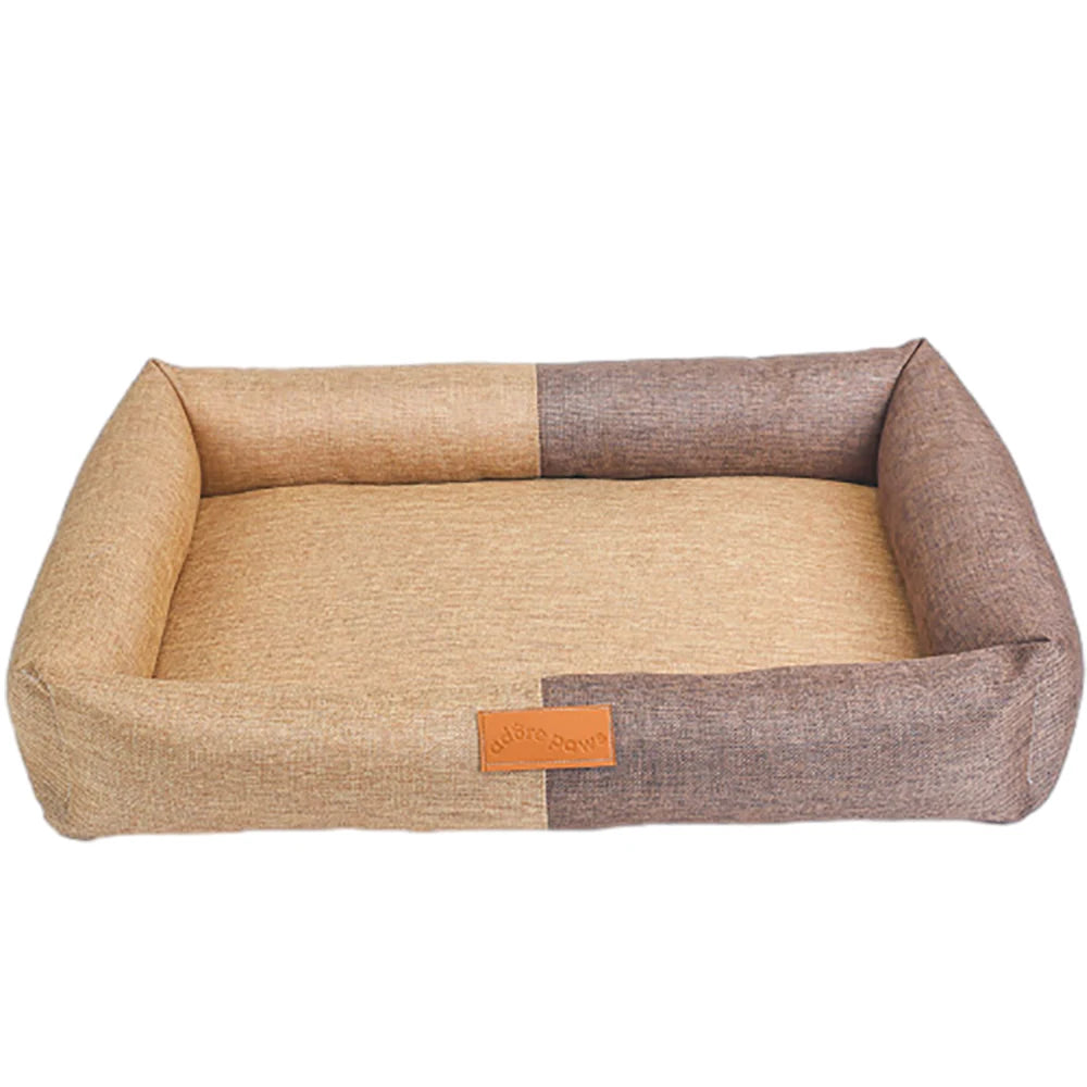 Dog Bed Cotton Linen Material Washable Removable Pet Bed 