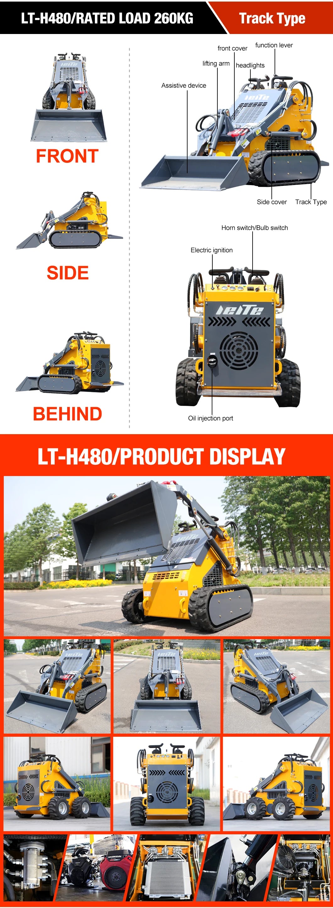 Chinese manufacturer cheap EPA 4WD perso multifunctional mini wheel loader 