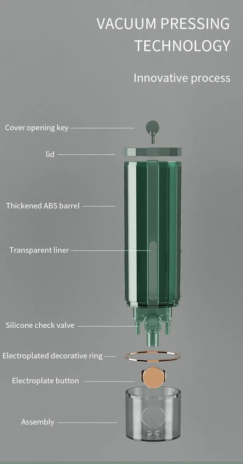 Dispensador Manual de jabón líquido montado en la pared para baño, 450ml, Gel