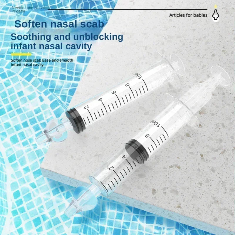 Tubo de aguja de 2 piezas para bebé, aspirador Nasal, lavadora de jeringa, equipo de limpieza de rinitis Nasal, productos de cuidado infantil