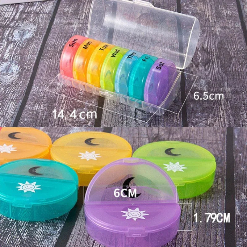 7 Days Pill Box 21/14 Grids 3 Times Portable Travel Pill Case Organizer 