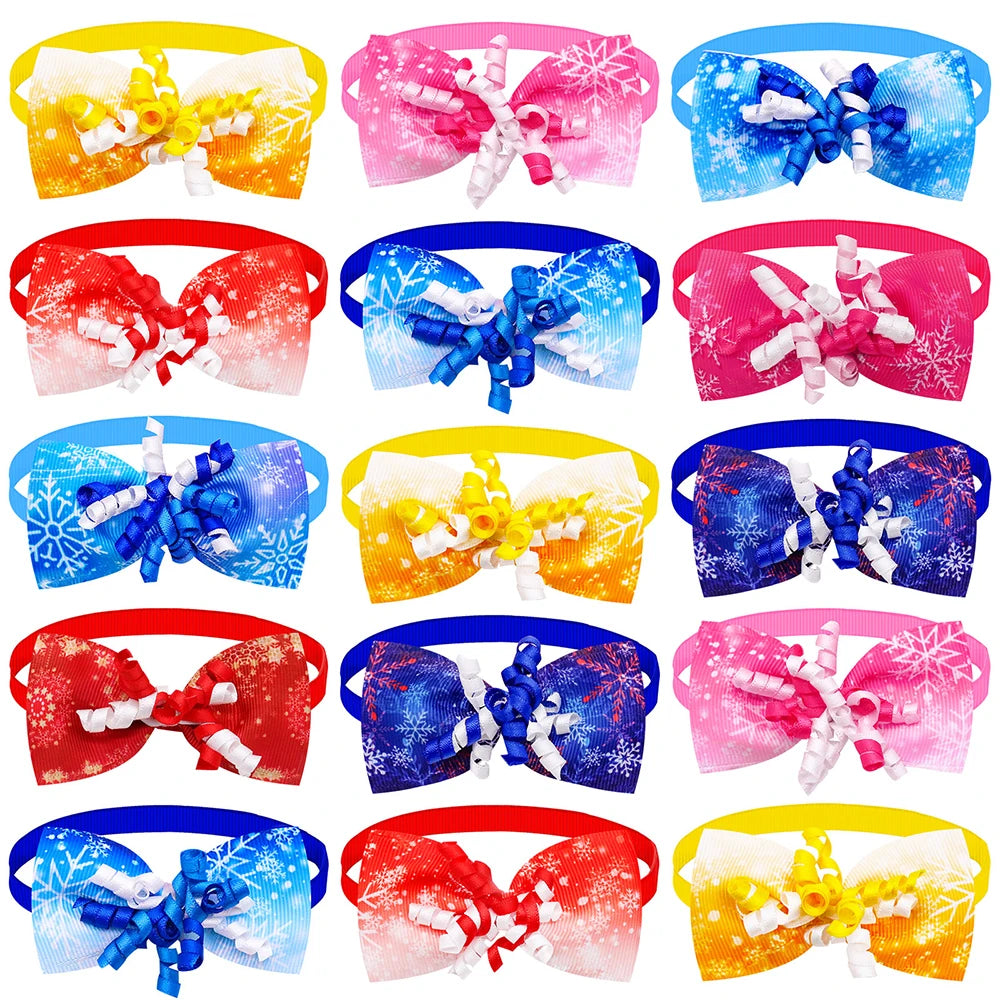 50 Pieces Wholesale Dog Bows with Ribbon for Dog Grooming