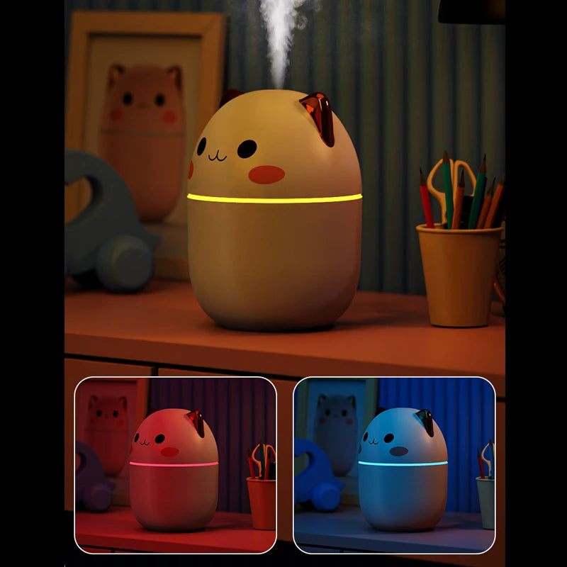 Portable Air Humidifier Kawaii Aroma Diffuser with Night Light Mist 